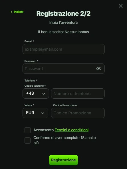 weltbet casino registrazione